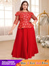 red lace patchwork dresses for women