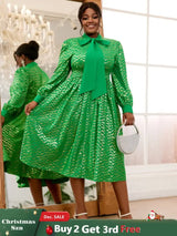 long lantern sleeve  dress for women