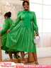 long lantern sleeve  dress for women