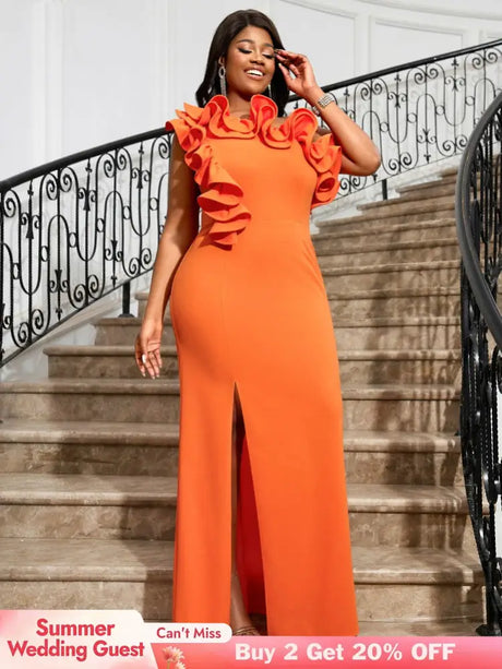 One Shoulder Maxi Party Dresses for Ladies