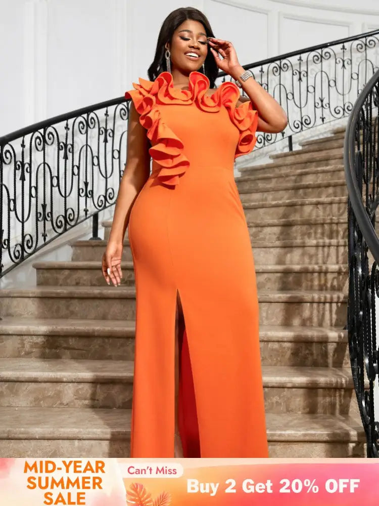 One Shoulder Maxi Party Dresses for Ladies