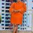 AOMEIDRESS Loose Dresses Turn Down Collar with Beading Elegant Ladies Orange / S