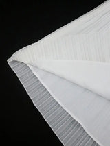 AOMEIDRESS Loose Pleated Chiffon Dress O Neck Lace Up Casual Clothing