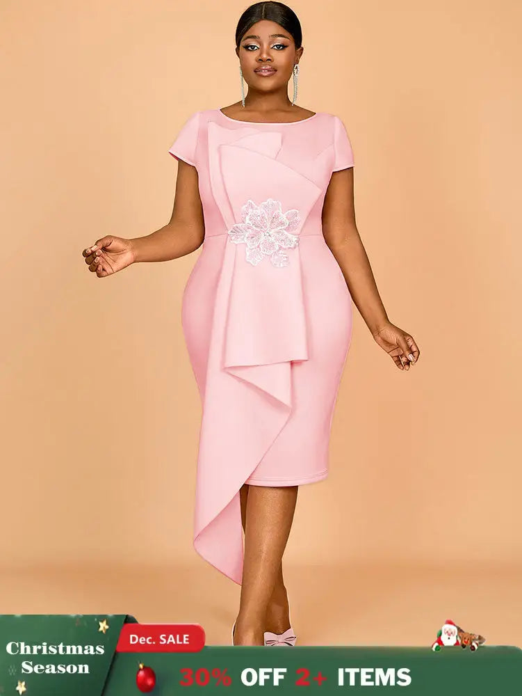 AOMEIDRESS Luxury Dress 2025 Elegant Dress Women Luxury Wedding Guest Pink / S