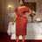 AOMEIDRESS Luxury Dress Grace Embroidered Flares Butterfly Sleeve BrickRed / S