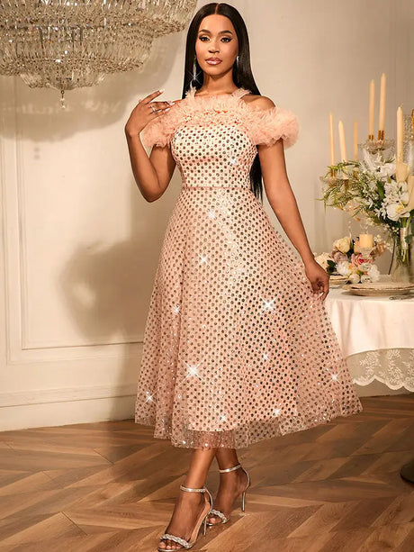 AOMEIDRESS Luxury Occasion Dresses A Line for Women Off The Shoulder