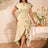 AOMEIDRESS Luxury Wedding Guest Dresses 2025 Party Gowns Ruffles Slit Khaki / S