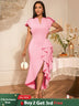 AOMEIDRESS Luxury Wedding Guest Dresses 2025 Party Gowns Ruffles Slit Pink / S