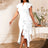 AOMEIDRESS Luxury Wedding Guest Dresses 2025 Party Gowns Ruffles Slit White / S