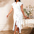 AOMEIDRESS Luxury Wedding Guest Dresses 2025 Party Gowns Ruffles Slit White / S