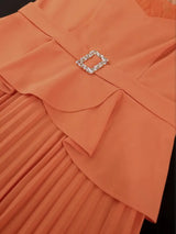 AOMEIDRESS Maternity Wedding Outfit Feminine Pleated Dress