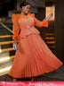 AOMEIDRESS Maternity Wedding Outfit Feminine Pleated Dress S / Orange