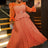 AOMEIDRESS Maternity Wedding Outfit Feminine Pleated Dress S / Orange