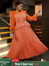 AOMEIDRESS Maternity Wedding Outfit Feminine Pleated Dress S / Orange