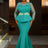 AOMEIDRESS maxi dresses to wear to a wedding green applique mermaid

