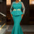 AOMEIDRESS maxi dresses to wear to a wedding green applique mermaid

