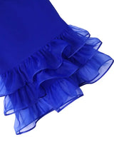 AOMEIDRESS Mermaid Dresses V Neck Waist Cinching Tiered Ruffles Hem