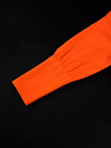 AOMEIDRESS Mermaid V Neck Party Dress 3D Embroidery Flower Puff Sleeve