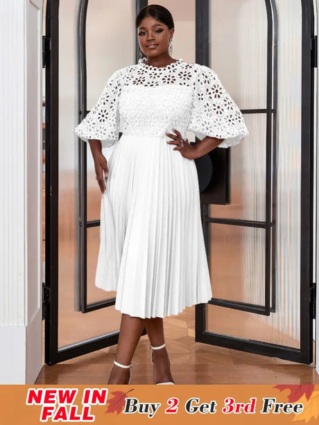 White Empire Waistline Chic Dress midi church dresses