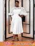 White Empire Waistline Chic Dress midi church dresses
