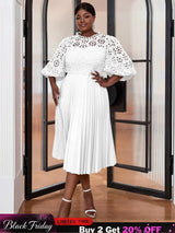 White Empire Waistline Chic Dress midi church dresses