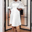 White Empire Waistline Chic Dress midi church dresses