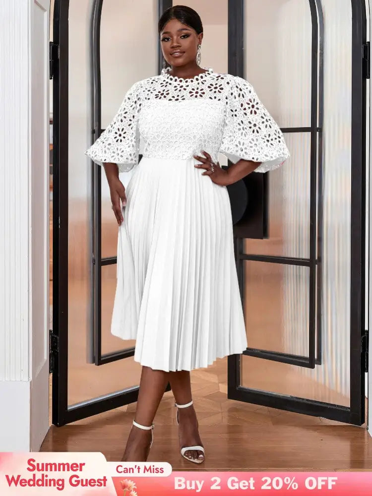 Lace Pleated Dresses Half Sleeve Plus Size Cocktail Dress AOMEI DRESS Lace Pleated Dresses Half Sleeve Plus Size Cocktail Dress AOMEI DRESS