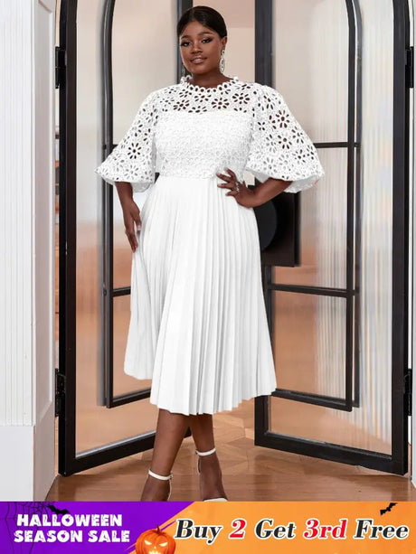 White Empire Waistline Chic Dress midi church dresses