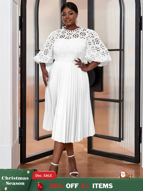 White Empire Waistline Chic Dress midi church dresses