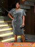 AOMEIDRESS Midi Wedding Guest Dress Wedding Guest Grace Dinner Party Silver / S