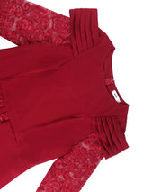 AOMEIDRESS Mothers Day Outfits Lace Patchwork Long Sleeve Dress