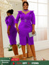 purple half high collar dress