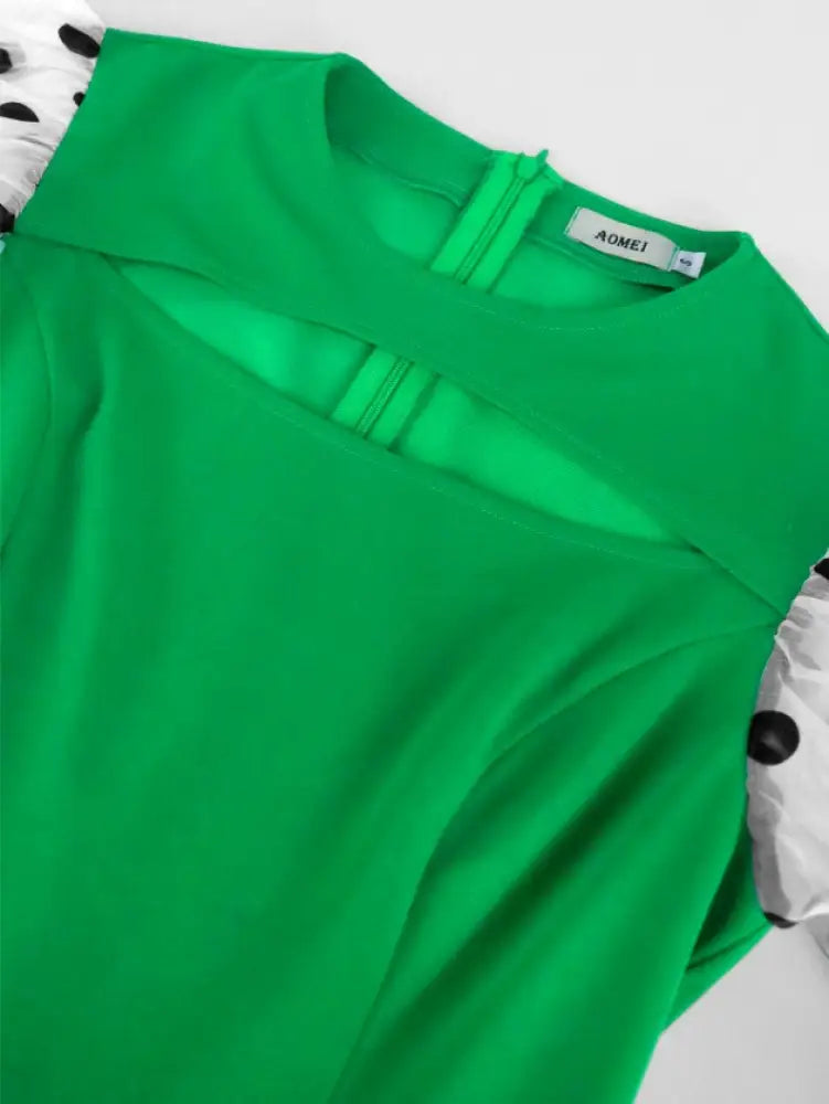 high waist a line pleated dress