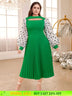 Polka Dots Print mesh patchwork lantern sleeve dresses for women