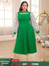 Polka Dots Print mesh patchwork lantern sleeve dresses for women