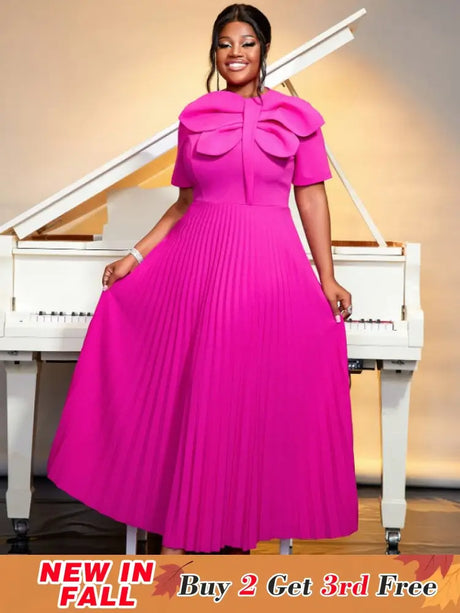 rose o neck short sleeve dresses for women