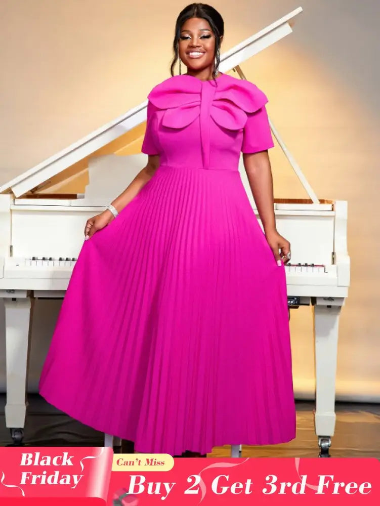 rose o neck short sleeve dresses for women