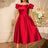 AOMEIDRESS Off Shoulder A Line Dresses Slash Neck Folds Party Gowns Red / S
