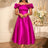 AOMEIDRESS Off Shoulder A Line Dresses Slash Neck Folds Party Gowns Rose / S