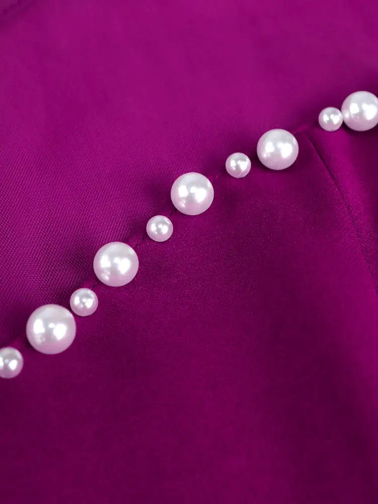 AOMEIDRESS Office Church Party Dresses Beaded Ruffles 3D Decoration