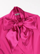 AOMEIDRESS Office Lady Long Sleeves Blazers Bow Tie Neck Slim Stylish