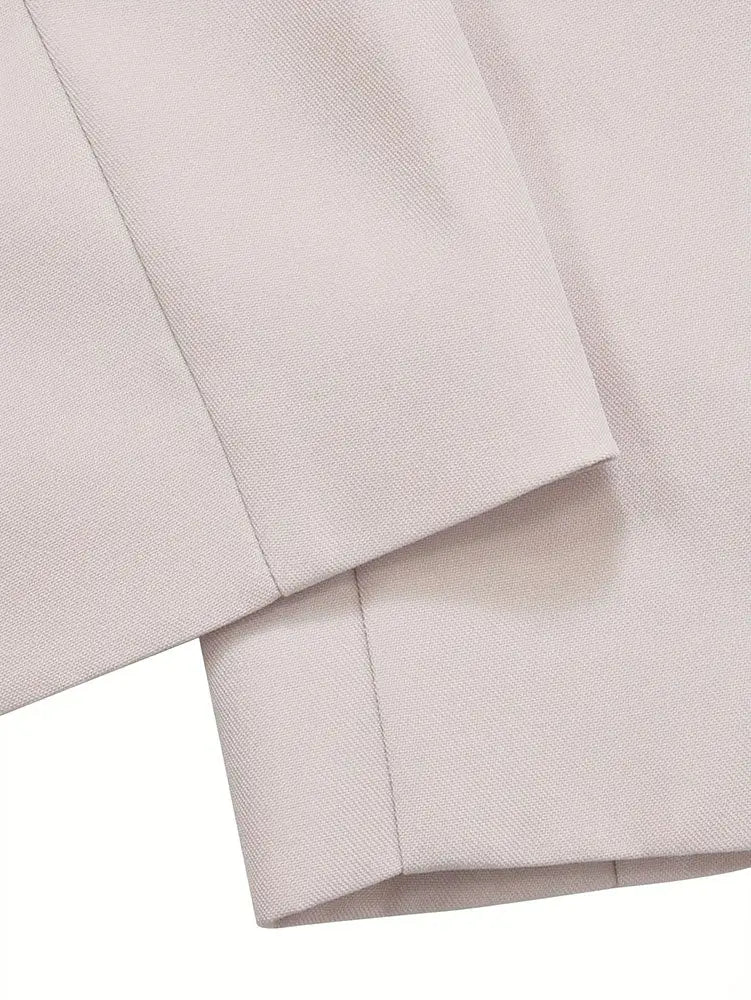 AOMEIDRESS Office Suit V Neck Blazer Flared Pants Business Outfit