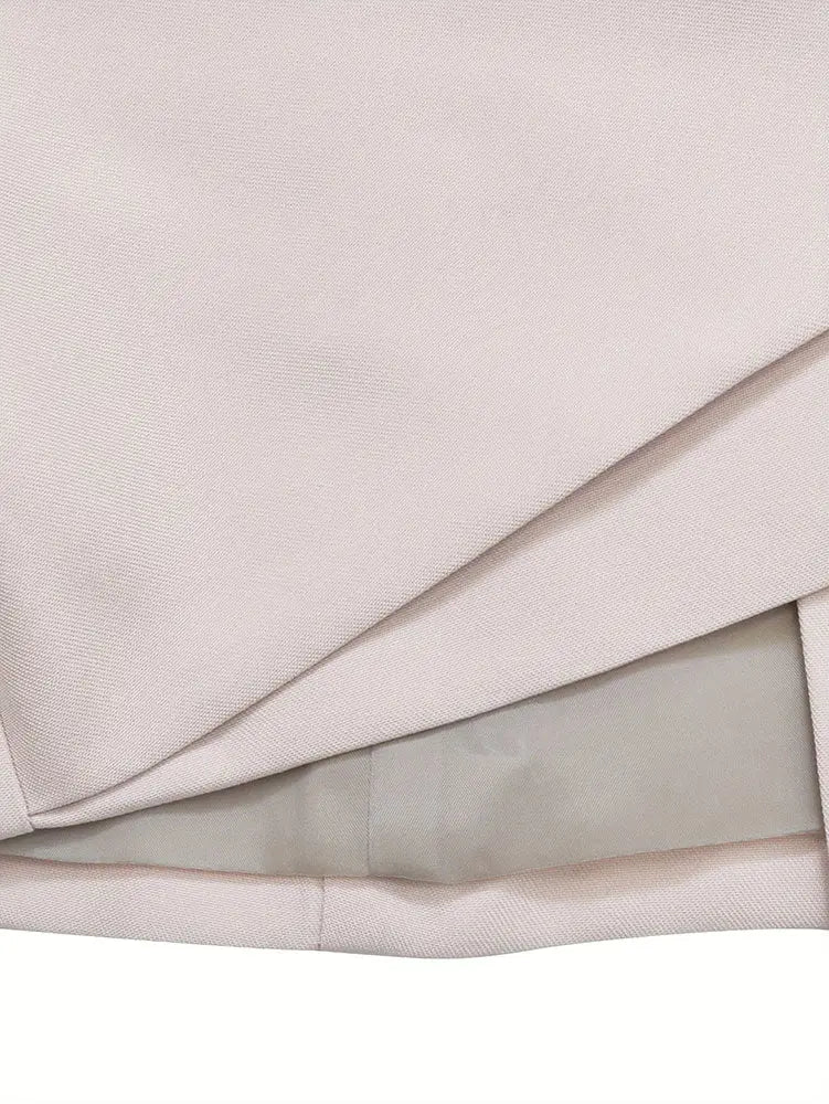 AOMEIDRESS Office Suit V Neck Blazer Flared Pants Business Outfit