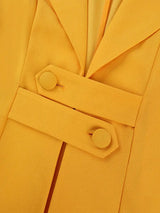 AOMEIDRESS Office Two Piece Set 3D Flower Blazer Black Pencil Skirt