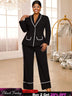 AOMEIDRESS Office Two Pieces Set Elegant Work Wear Elegant Outfit Black / L