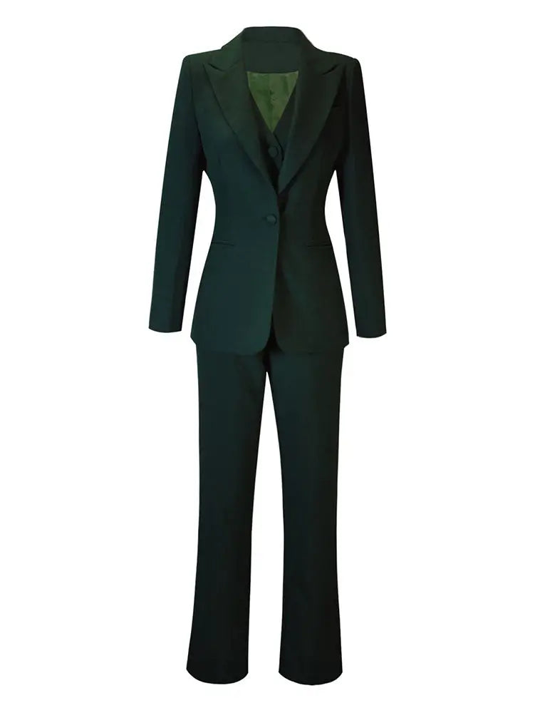 AOMEIDRESS Office Women Suit Vest Blazer and Trousers Business Outfit