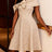 AOMEIDRESS One Shoulder A Line Jacquard Dress Big Bow Wedding Party - Khaki / S