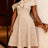 AOMEIDRESS One Shoulder A Line Jacquard Dress Big Bow Wedding Party - Khaki / S