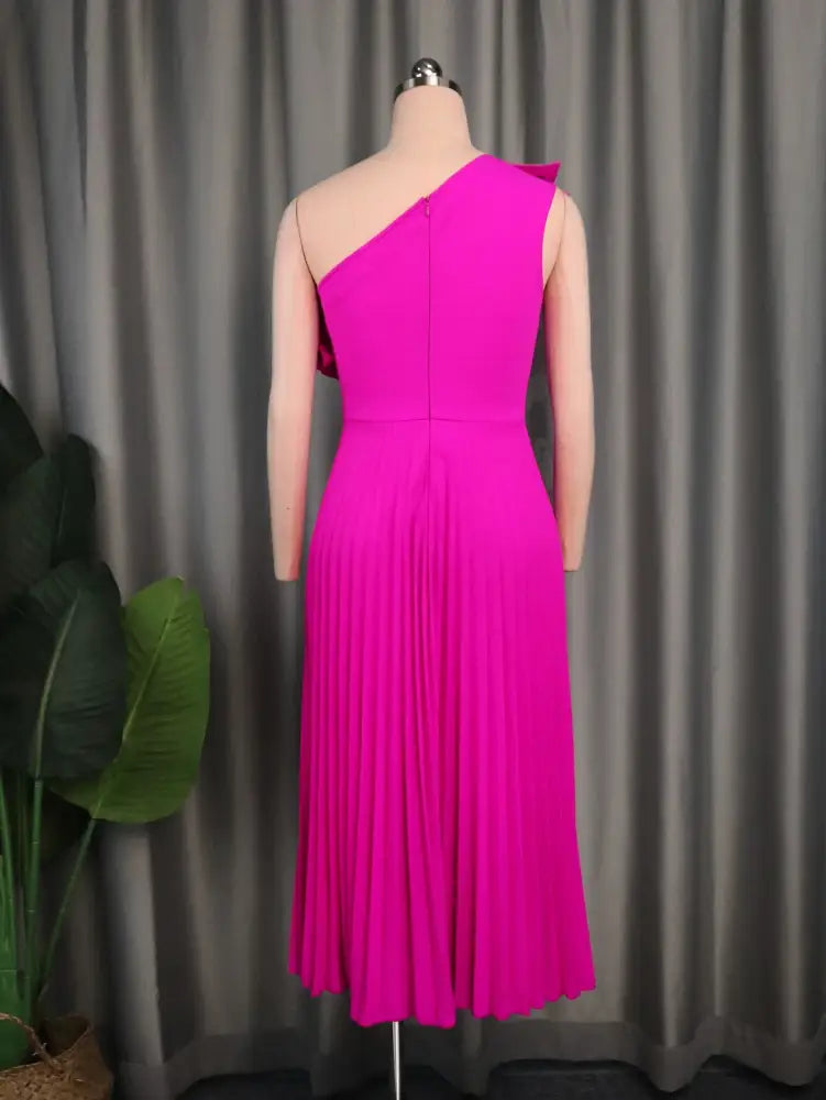 AOMEIDRESS One Shoulder A Line Pleated Party Dresses Ruffle Detail