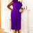 AOMEIDRESS One Shoulder A Line Pleated Party Dresses Ruffle Detail Purple / S